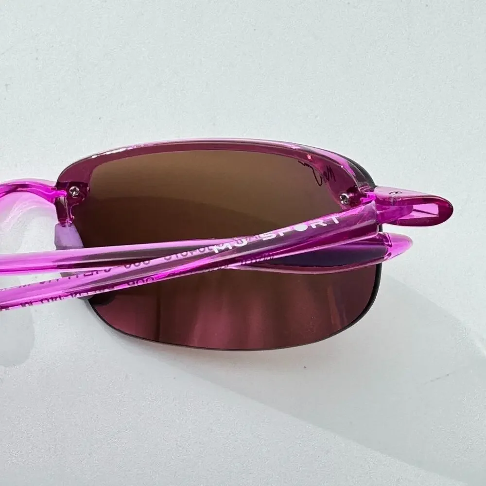 Maui Jim Sunglasses Ho'okipa MP MJ0407 006 Transparent Pink Wrap Polarized Lens